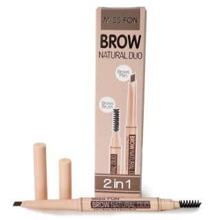 Delineador Miss Fon De Cera Para Cejas Con Cepillo 2 En 1 Tonos Naturales 14.5 Cm | MS27