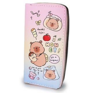 Cartera Grande De Vinil Estampada Capibaras Varios Modelos Con Cierre 19.5 Cm | HU-BB2020