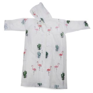Impermeable Infantil Grande De Plástico Transparente Mate Estampado Con Gorro Y Broches 110 Cm | HU-XJ2080