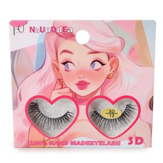 Pestañas Postizas Hu Seminaturales Con Efecto 3D En Caja Rosa Chica Rubia 11 Cm | HU-JJ601