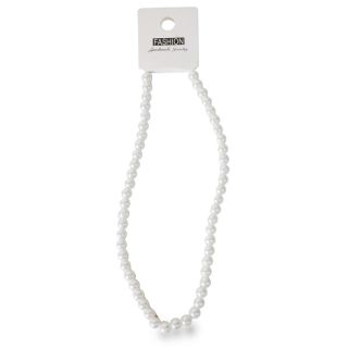 Collar Corto Con Línea De Perlas Gruesas En Color Blanco Y Beige 19 Cm | ZXQ02759