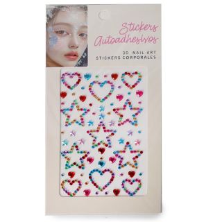 Sticker Planilla Chica Con Figuras Y Piedras Decorativas De Colores 3D 19 Cm | ZXQ04640