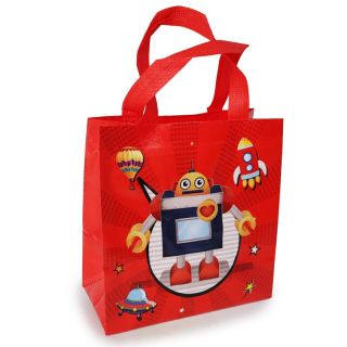 Bolsa Ecológica Textil Chica Con Estampado De Juguetes Robot Colores 23 x 22 Cm | ZXQ04081