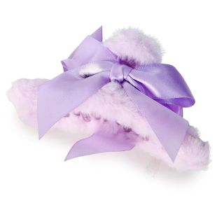 Pinza Grande De Plástico Rectangular Ovalada Cubierta De Peluche Y Moño Tela 12 Cm | ZXQ04490