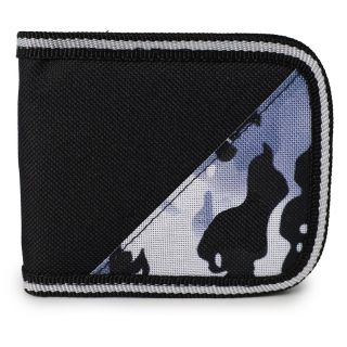 Cartera De Tela Con Cierre En Color Negro Con Triangulo Azul Camuflaje 11 Cm | AD