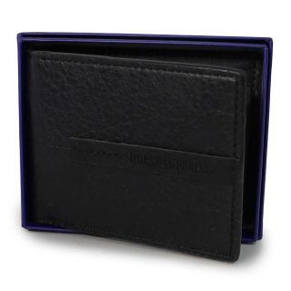 Cartera Grande De Vinil Negra Mate Grabada Puntos Y Línea Con Letras 11.5 Cm | HOR