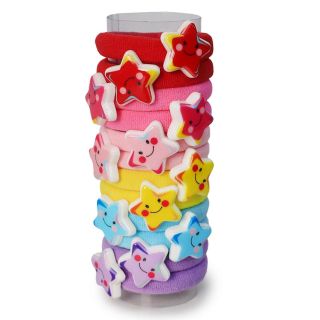 Donas ligas Licra Elásticas De Colores Chicas Con Estrella Carita De Plástico Colores 11.5 x 5 Cm | XQ-38-377
