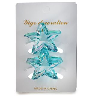 Pinzas Chicas De Acrílico Tornasol En Forma De Estrella Varios Colores En Blíster 11.5 Cm | XQ-38-380