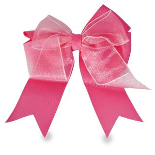 Pico Garza De Metal Grande Con Moño Doble De Tela Y Organza Listones Varios Colores 15 Cm | HG25T-32