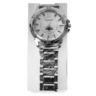 Reloj Grande De Metal En Color Plateado Eslabones Anchos Con Manecillas Grabado 11 Cm | HG26B-18 Mafu