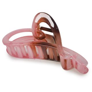 Pinza Grande De Plástico En Forma De Corazón Ondulado Bicolor Translúcido 10.5 Cm | HG25S-21