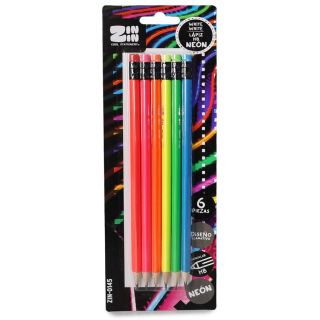 Lapices Escolares HB Zin Zin Grafito Negro De Madera Triangular Colores Neón Blíster 19 Cm | ZIN-0145
