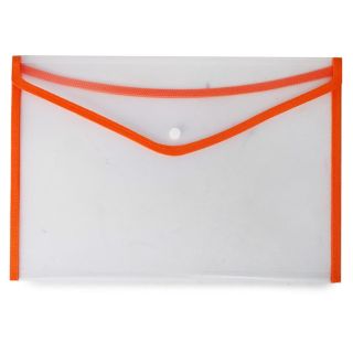 Folder Escolar Grande De Plástico Transparente Mate Rayado Con Orillas De Tela 36 x 26 Cm | DJJ-83639