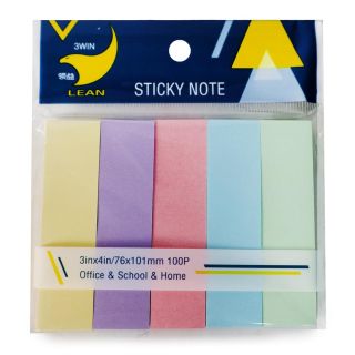 Post-it Notas Adhesivas Lean Grandes Tiras Delgadas De Colores En Block 100 Hojas 10 Cm | HY06508