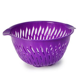 Colador Sofi De Plástico Mediano Hondo Perforado Líneas Espiral Ortiplaztik Orejitas 17 x 9 Cm | Ort