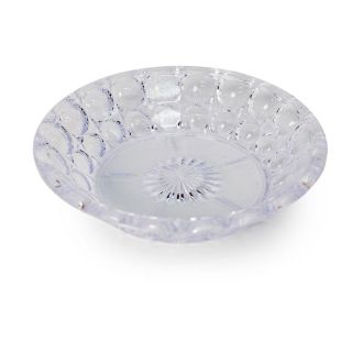 Plato Mini Ortiplaztik De Plástico Cristal Transparente Grabado Lupas Y Flor 9 x 1.9 Cm | Ort