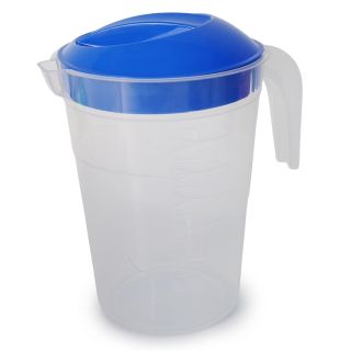Jarra Mediana De Plástico Juguera Transparente Ortiplaztik Líneas Onduladas Tapa Colores 1.5 Litros | Ort