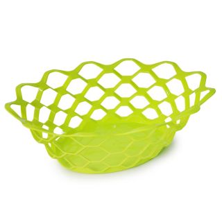 Frutero Grande De Plástico Paty Ortiplaztik Ovalado Perforado Hexágonos Colores Mate 33.7 x 10.5 Cm | Ort