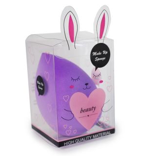 Esponja Puff Beauty Aplicadora Suaves Figuras En Colores Neón Caja Orejitas 5.5 Cm | HM26D-218