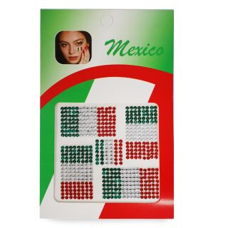 Sticker Planilla Chica Con Piedras Decorativas Tricolor Verde Plata Y Rojo En Blíster 18 Cm | HM26D-223
