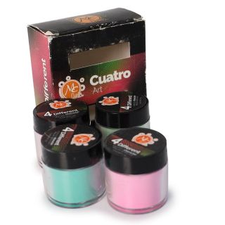 Polvos Acrílicos Mc En Colores Artisticos En Caja Con 4 Tonos Envase Transparente De 7 Gr | Mc