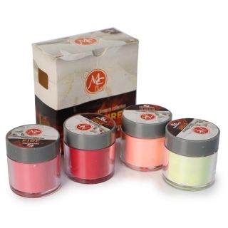 Polvos Acrílicos Mc En Colores Fuego Intensos En Caja Con 4 Tonos Envase Transparente De 7 Gr | Mc