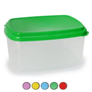 Toper Grande De Plástico Transparente Rectangular Con Tapa Colores 20 x 10 x 14.5 Cm | RP