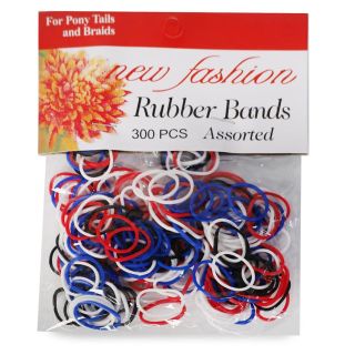Ligas Chicas Gruesas En Colores Escolares Elásticas En Bolsa Rubber Línea Roja Y Blanca 10 Cm | SY-N-92