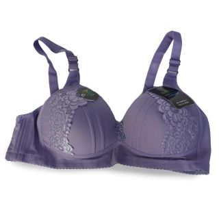 Bralette Miss De Tela Acolchado Con Flores De Encaje Color Morado Copa C | Mafu Miss