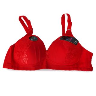 Bralette Miss De Tela Acolchado Con Flores De Encaje Color Rojo Copa C | Mafu Miss