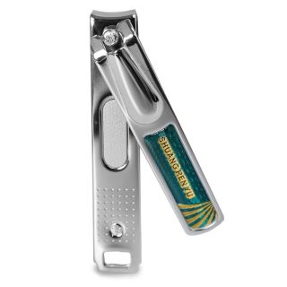 Cortaúñas Grande De Metal MB Plateado Con Lima Y Mango Estampado Líneas Colores 7.5 Cm | HG26C-49