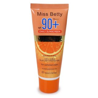 Crema Bloqueador Solar Miss Betty Con Vitamina C Y Protección SPF90+ Envase Naranja 50 Ml | F1382