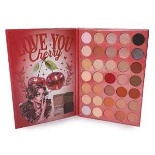 Sombras Para Ojos En Estuche Cartera Con 35 Tonos Base Estampado Cerezas Cherry 23.4 Cm | K1036
