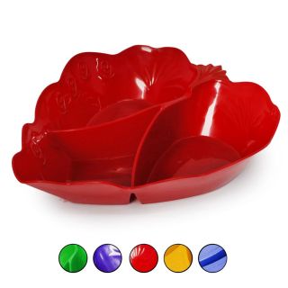 Salsera De Plástico Jumbo En Forma De Hoja Divisiones Grabada Colores 27 x 6.3 Cm | GM-298 FMV
