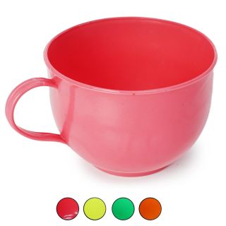 Taza Jumbo De Plástico Bowl En Colores Translúcidos Con Asa Medida De 12.5 x 8.8 Cm | FMV