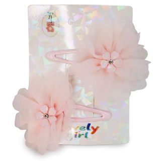 Cucas De Metal Medianas Con Doble Flor De Tela Y Acrílico Con Piedra Varios Colores 10 Cm | XQ-42-482 ZXQ04710