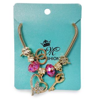 Pulsera M Fashion De Acero Con Broche Ajustable Y Línea De Dijes Y Piedras 7 Cm | XQ-41-471