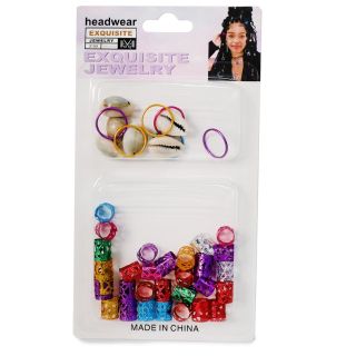 Anillos Decorativos De Metal Para Cabello Y Dijes Con Conchas Marinas Colores Blíster 15 Cm | HM26B-10