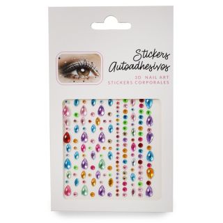 Sticker Planilla Mediana Con Perlas Y Piedras Decorativas En 3D Varios Colores Blíster 17.6 Cm | 25N-55
