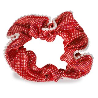 Dona Mediana De Tela Corrugada Cubierta De Puntos Metalizados Y Línea De Perlas Colores 7.5 Cm | ZXQ04651