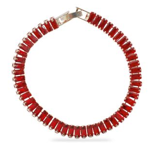 Pulsera De Metal Dorada Con Líneas Rectangulares De Pedrería Colores Con Broche 18.5 Cm | ZXQ04626