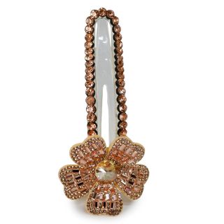 Pico Garza Grande De Plástico Transparente Con Línea Pedrería Y Flor Piedras 13 Cm | HM26G-135
