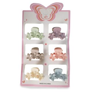 Pinzas Mini De Plástico Figuras De Colores Blíster Moño Con 6 Pinzas De 2.5 Cm | HM26F-170