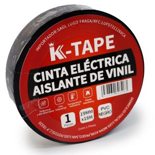 Cinta De Aislar Negra Jumbo De Vinil Elástica Multiusos K-Tape Largo De 18 M 7.5 Cm | Mafu