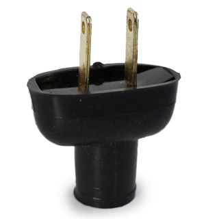 Clavija Clásica Ovalada En Color Negro Mate De Pvc Para Uso Lijero Con 2 Patas Planas 5.5 Cm | MAFU