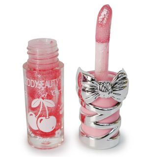 Lip Gloss Aliddy Beauty Tonos Con Glitter Y Aroma Cherry Tapa Plateada Moño 8.7 Cm | A25125M