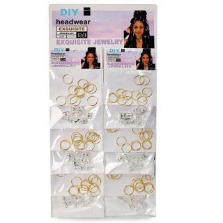 Anillos Decorativos De Metal Delgados y Grabados Para Cabello Dorados Y Plateados 12 Bolsitas 32 Cm | 25MK-B-29