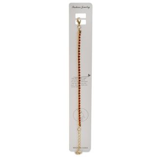Pulsera Delgada De Metal Dorado Con Línea De Piedras Incrustadas Ajustable Colores 15 Cm | XQ-35-245
