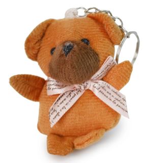 Llavero Grande Con Peluche De Animales Varios Colores Con Moño Rosa Frase 7 Cm | XQ-35-251