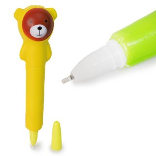 Pluma Escolar Tinta Negra De Gel Con Funda Animales Squeeze De Colores Con Aroma 16 Cm | XQ-41-475